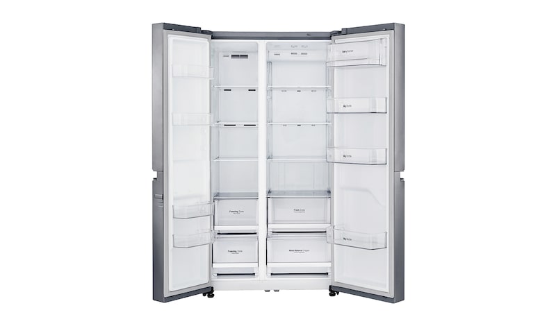 LG Americká chladnička LG | F | Hrubý objem 687 l | 435 kWh/rok | Lineární invertorový kompresor | Total No Frost | Multi-Air Flow™ |Vnější LED displej, GSB760PZXZ